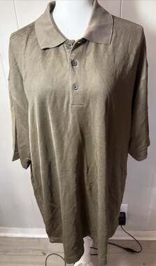 Axist Mens Polo Shirt Brown Short Sleeve Rayon Blend 2XL TT